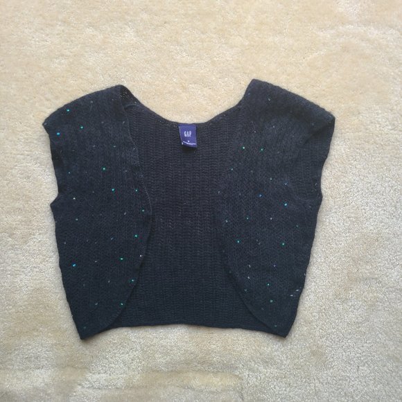 EUC Gap Shrug Sweater Sequin Black Size Small - Picture 1 of 5